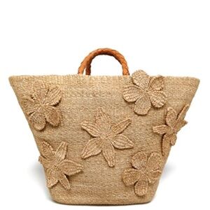 Aranaz Resort 2024 Flores Woven Abaca Large Tote Bag